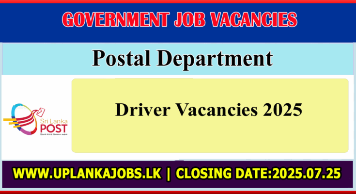 Postal Department Driver Vacancies 2025