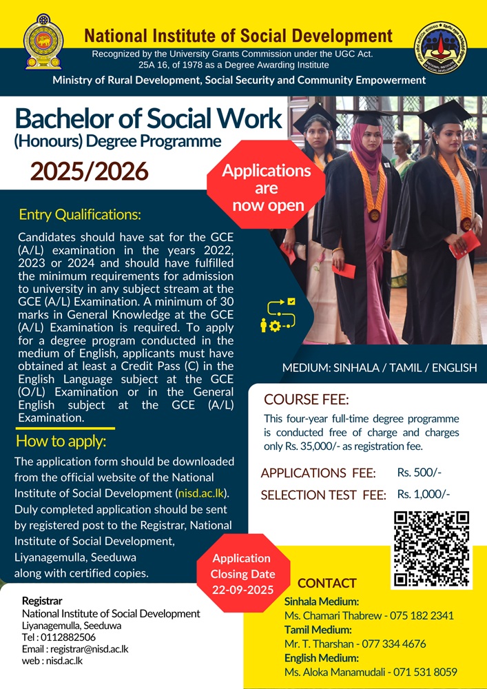 Bachelor of Social Work (Hons) Degree 2025