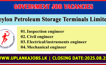 Ceylon Petroleum Storage Terminals Limited Vacancies 2025