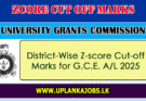 District-Wise Z-score Cut-off Marks AL 2025