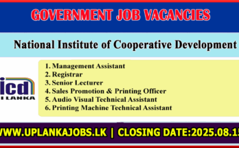 National Institute of Cooperative Development Vacancies 2025