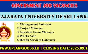 Rajarata university of Sri Lanka vacancies 2025
