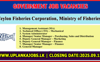 Ceylon Fisheries Corporation Vacancies 2025