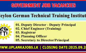 Ceylon German Technical Training Institute Vacancies 2025