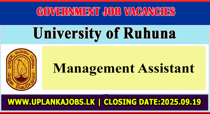 Management Assistant - University of Ruhuna