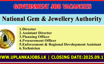 National Gem & Jewellery Authority Vacancies 2025
