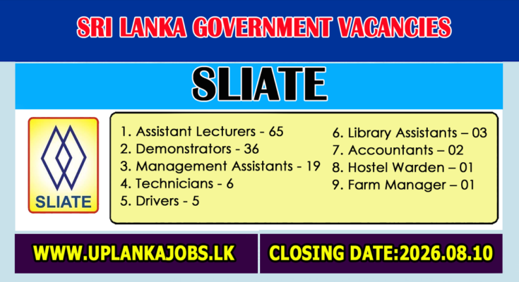 SLIATE Job Vacancies 2026