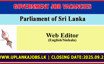 Web Editor (English/Sinhala) - Parliament of Sri Lanka