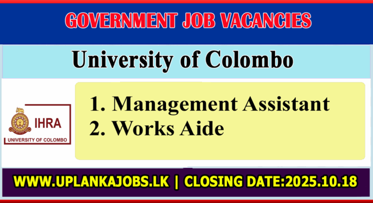 University of Colombo Ihra Vacancies 2025