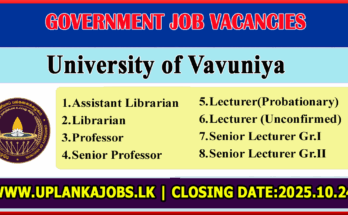 University of Vavuniya Vacancies 2025