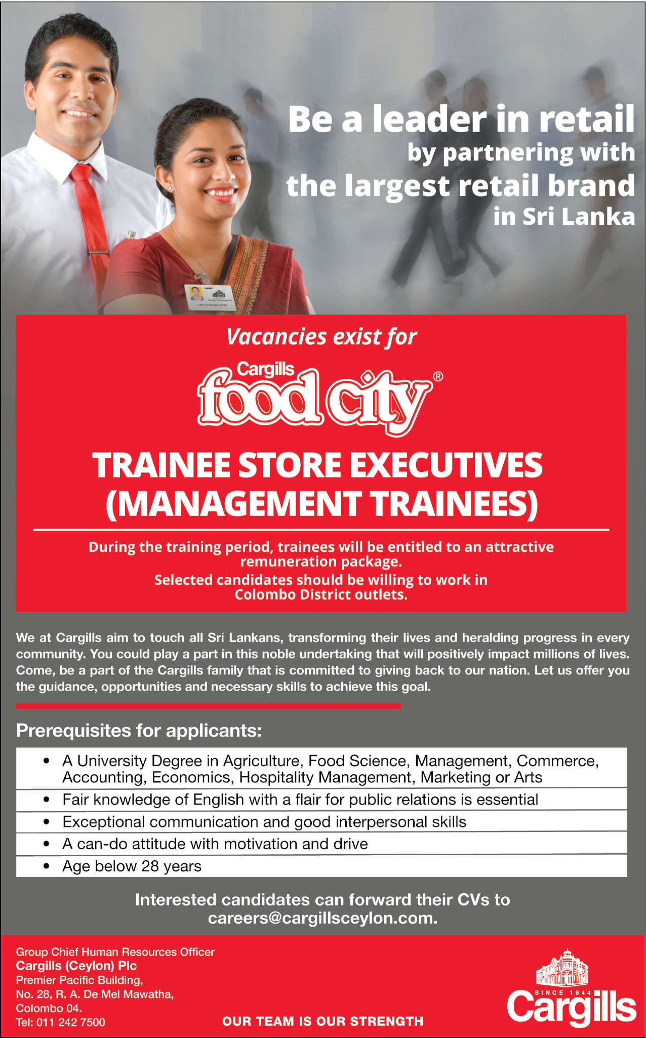 Cargills Management Trainees 2026