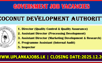 Coconut Development Authority Vacancies 2025