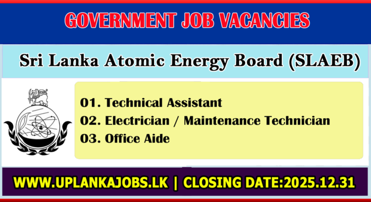 Sri Lanka Atomic Energy Board Vacancies 2025
