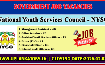 National Youth Services Council Vacancies 2026