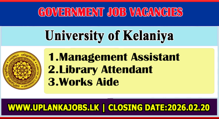 University of Kelaniya Non-Academic Vacancies 2026