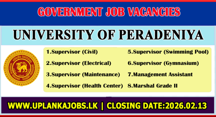 University of peradeniya Vacancies 2026