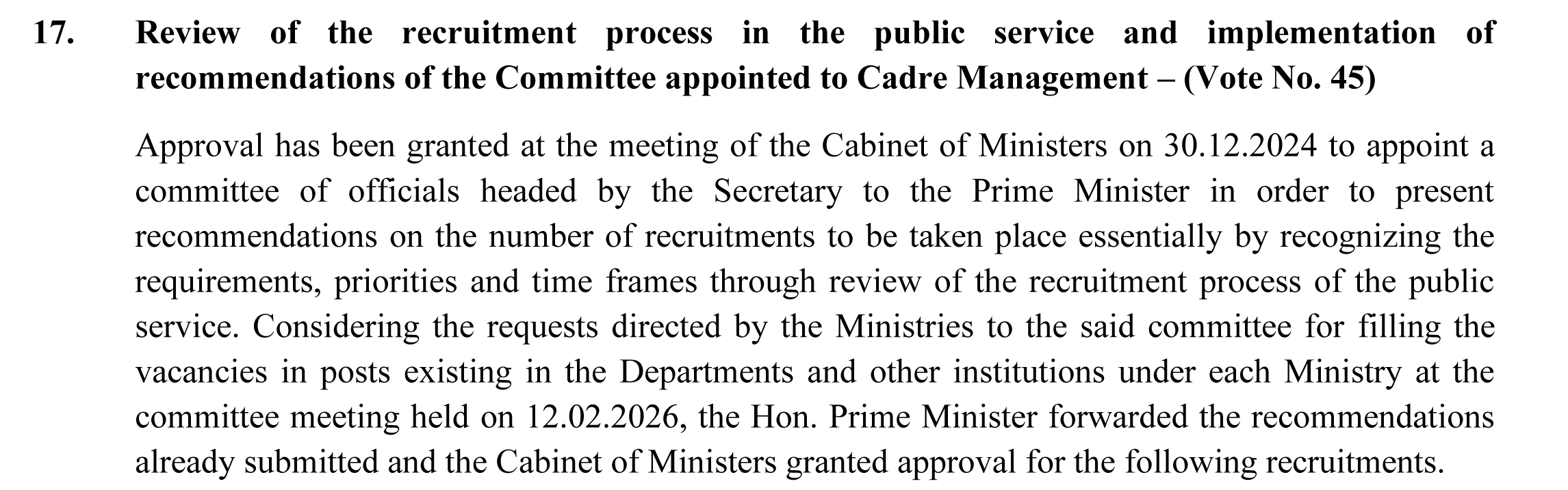 15839 Government Job Vacancies Notice 2026