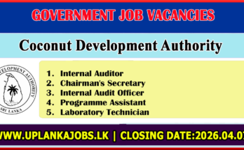 Coconut Development Authority Vacancies 2026