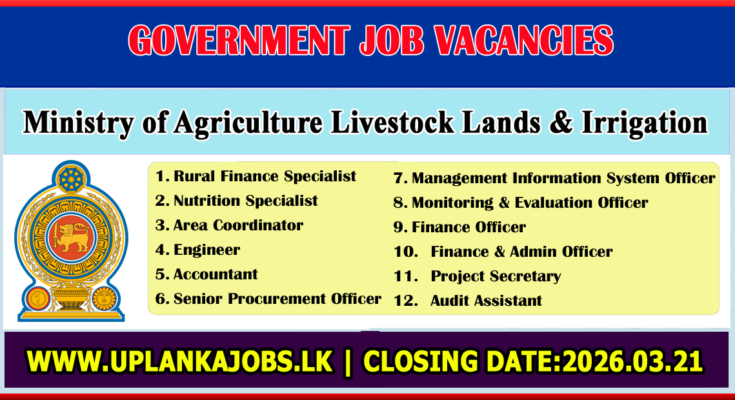 Ministry of Agriculture Project Staff Vacancies 2026