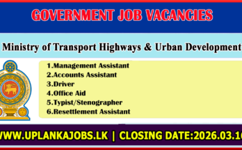 Ministry of Transport Highways Vacancies 2026