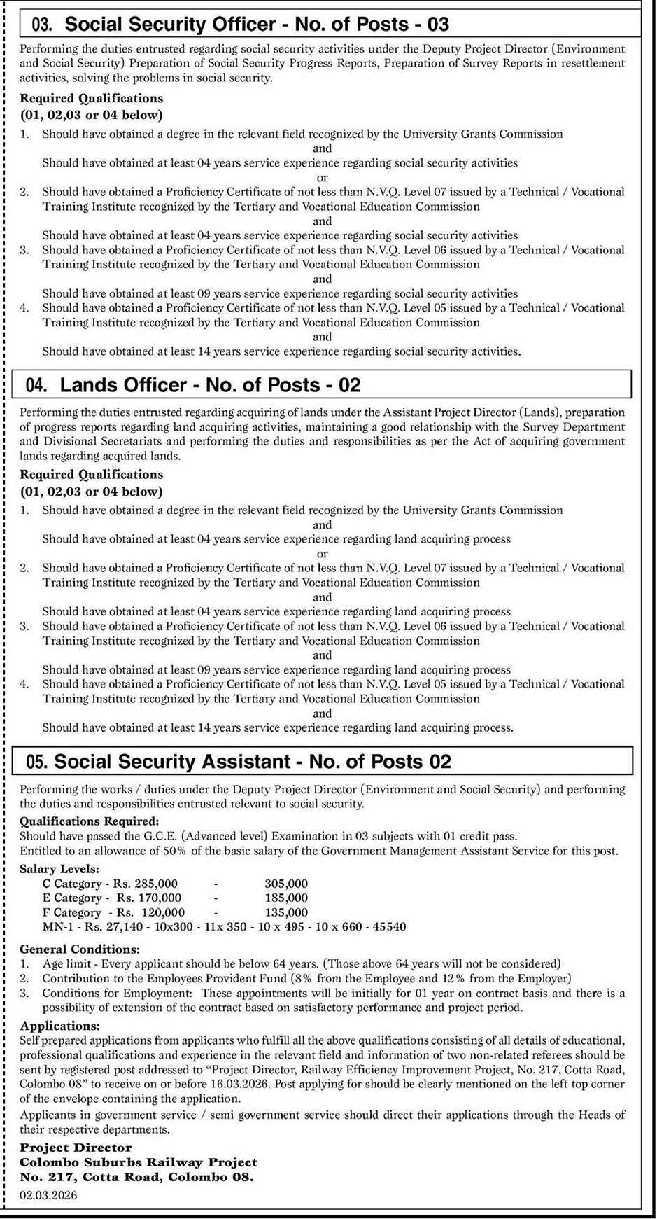 Ministry of Transport Vacancies 2026