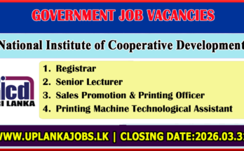 National Institute of Cooperative Development Vacancies 2026