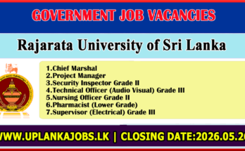 Rajarata University of Sri Lanka Vacancies 2026