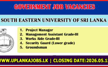 South Eastern University of Sri Lanka Vacancies 2026