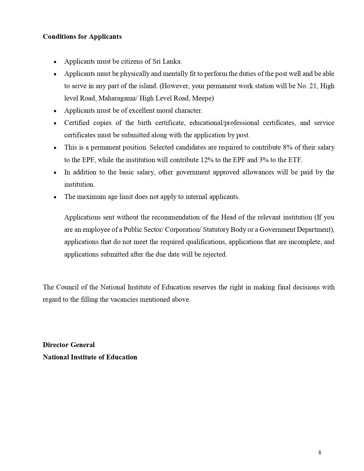 NIE Job Vacancies 2026