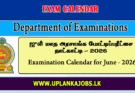 Examination Calendar for June 2026