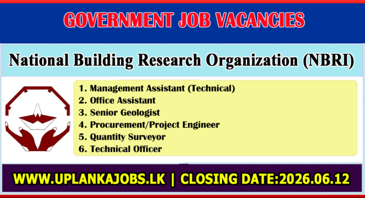 National Building Research Organization (NBRI) Vacancies 2026