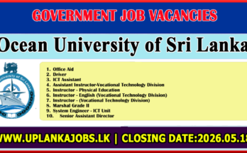 Ocean University of Sri Lanka Vacancies 2026