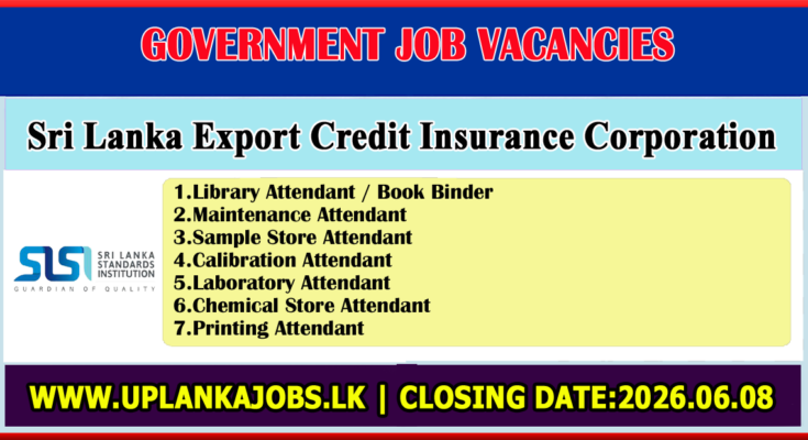 Sri Lanka Standards Institute Vacancies 2026