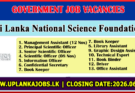 Sri Lanka National Science Foundation Vacancies 2026