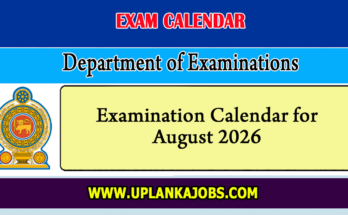 Examination Calendar for August 2026