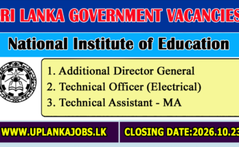 National Institute of Education Vacancies 2026