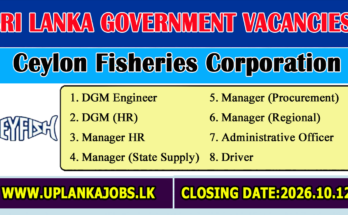Ceylon Fisheries Corporation Vacancies 2026