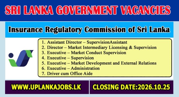 Insurance Regulatory Commission of Sri Lanka Vacancies
