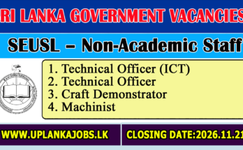 SEUSL Non-Academic Staff Vacancies 2026
