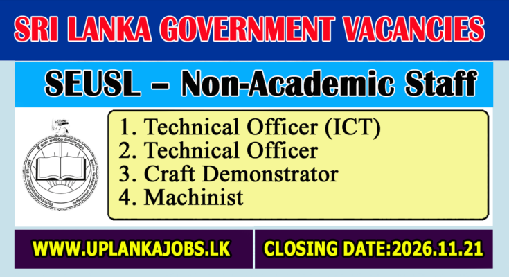 SEUSL Non-Academic Staff Vacancies 2026